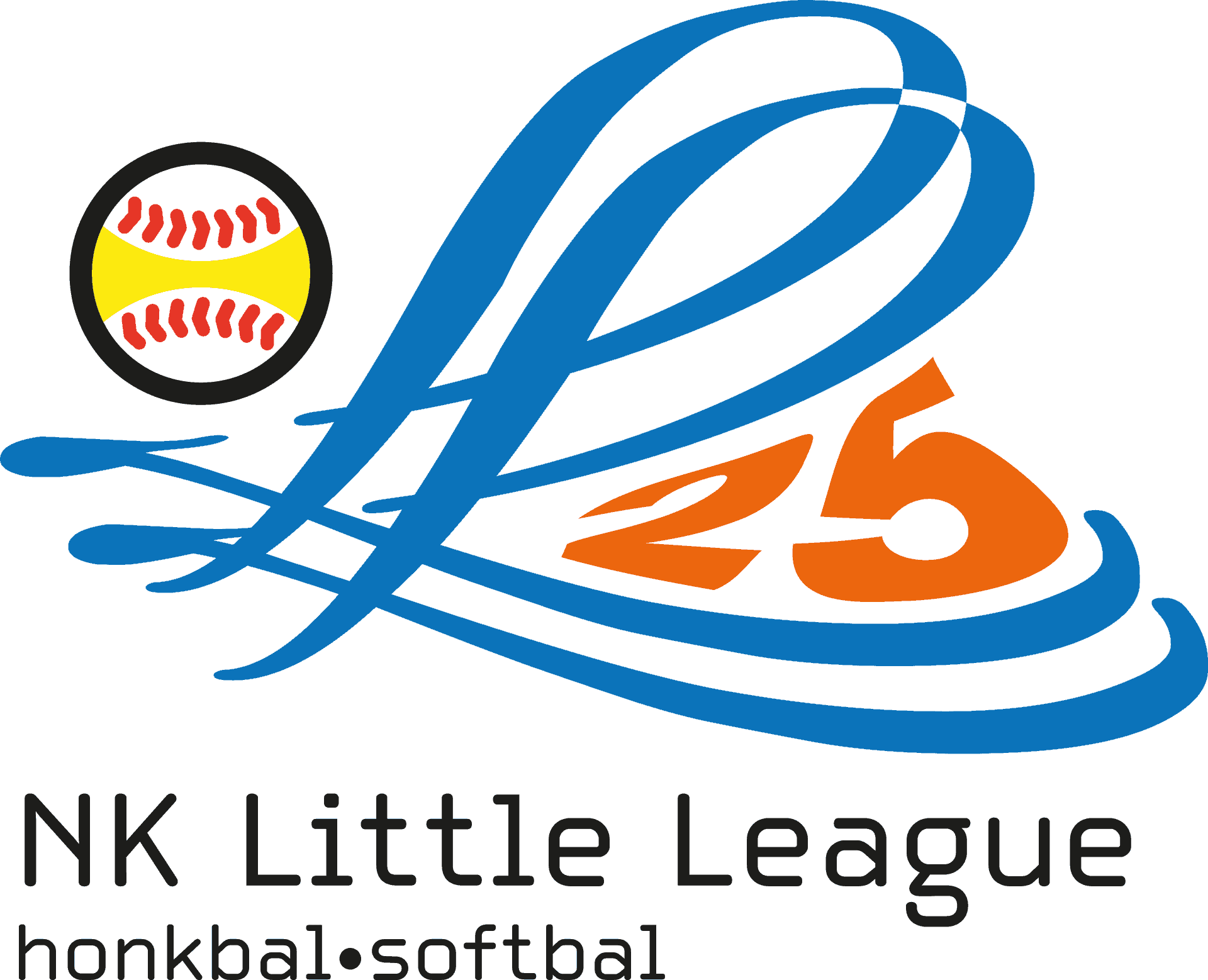 Logo van 25 jaar NK Little League honkbal en softbal.